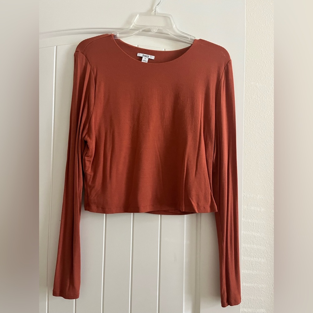 Bar III Rust Long Sleeve Crop Top